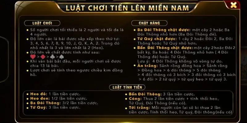 Luật game Tiến lên miền Nam