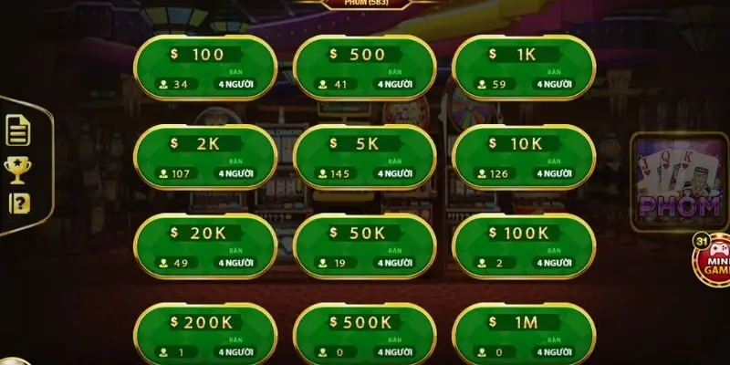 Nhiều bàn chơi phỏm để chọn tại V9bet